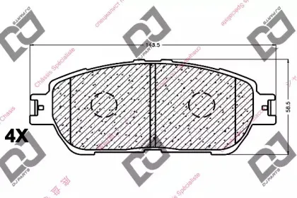 Комплект тормозных колодок, дисковый тормоз DJ PARTS купить